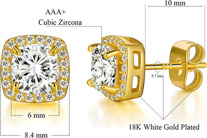 18K Yellow Gold Cubic Zirconia Earrings