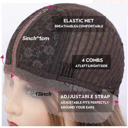 Ash Gray Blonde Wavy Middle Part Lace Wigs