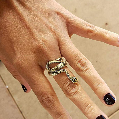 Gold Vintage Snake Ring for Men Women