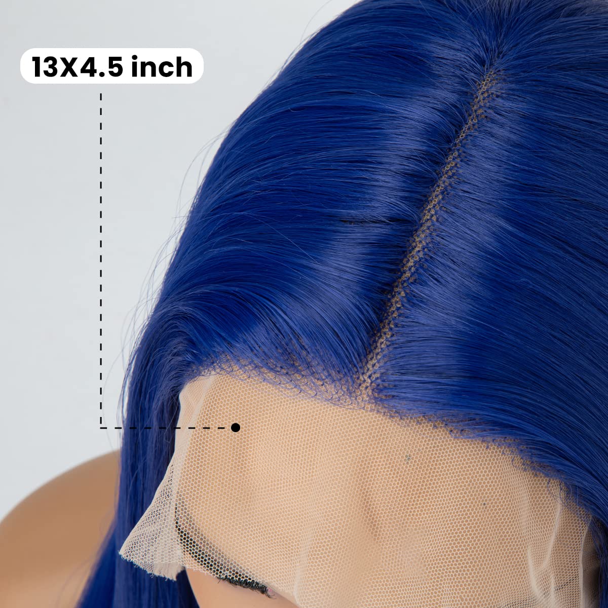 Long Straight Blue Lace Front Wig