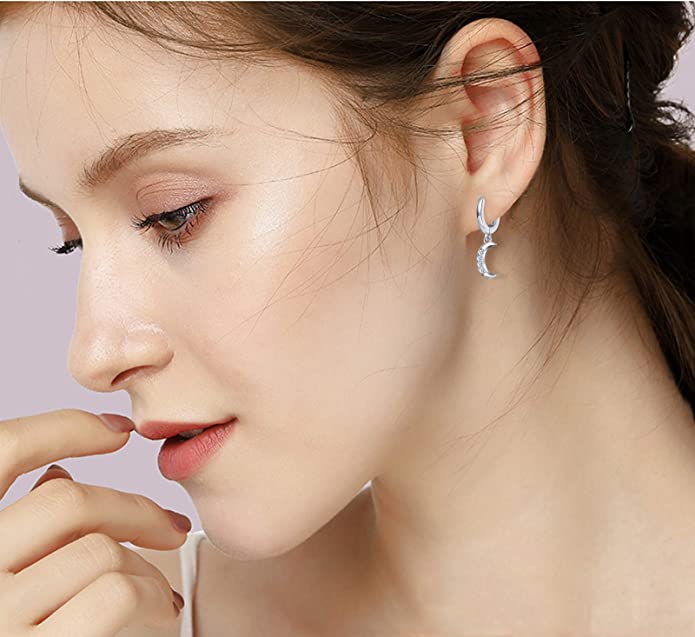 Moon Star Dangle Earring