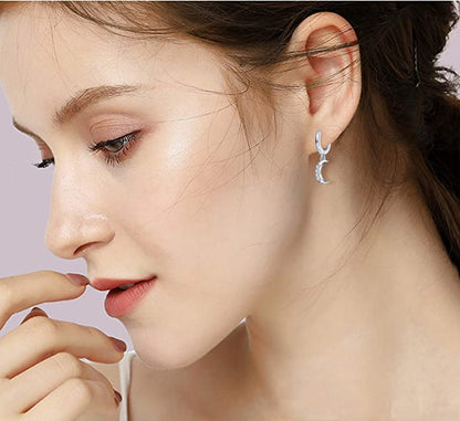 Moon Star Dangle Earring