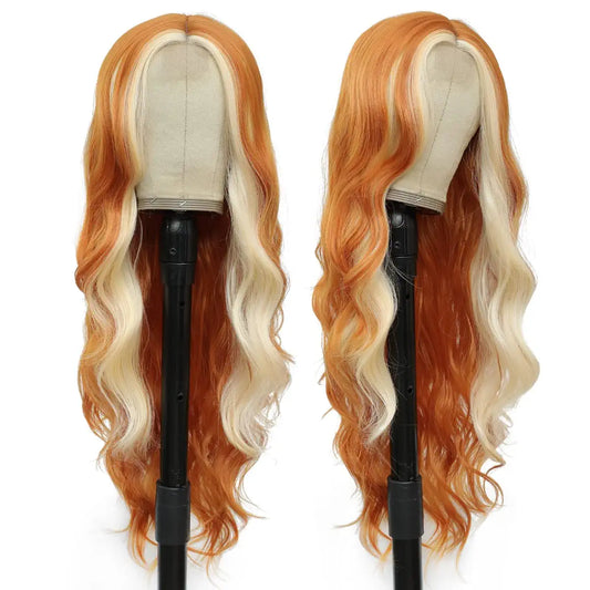 Orange Blonde Highlight Full Lace Wig for Women