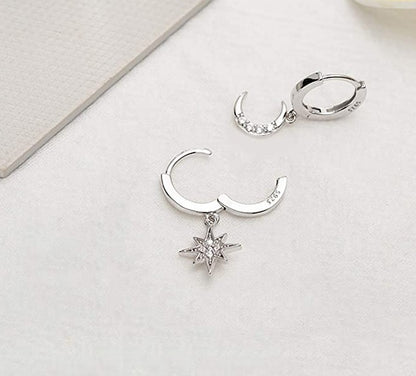 Moon Star Dangle Earring