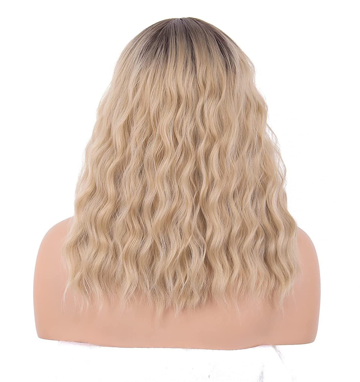 Ombre Honey Blonde Lace Front Wigs for Women Glueless Wig Synthetic Hair Ombre Brown Blonde Curly Wigs Shoulder Length...