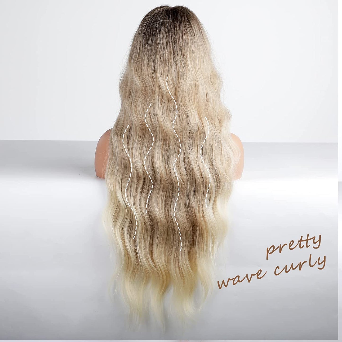 Ombre Platinum Blonde Middle Part Lace Wig