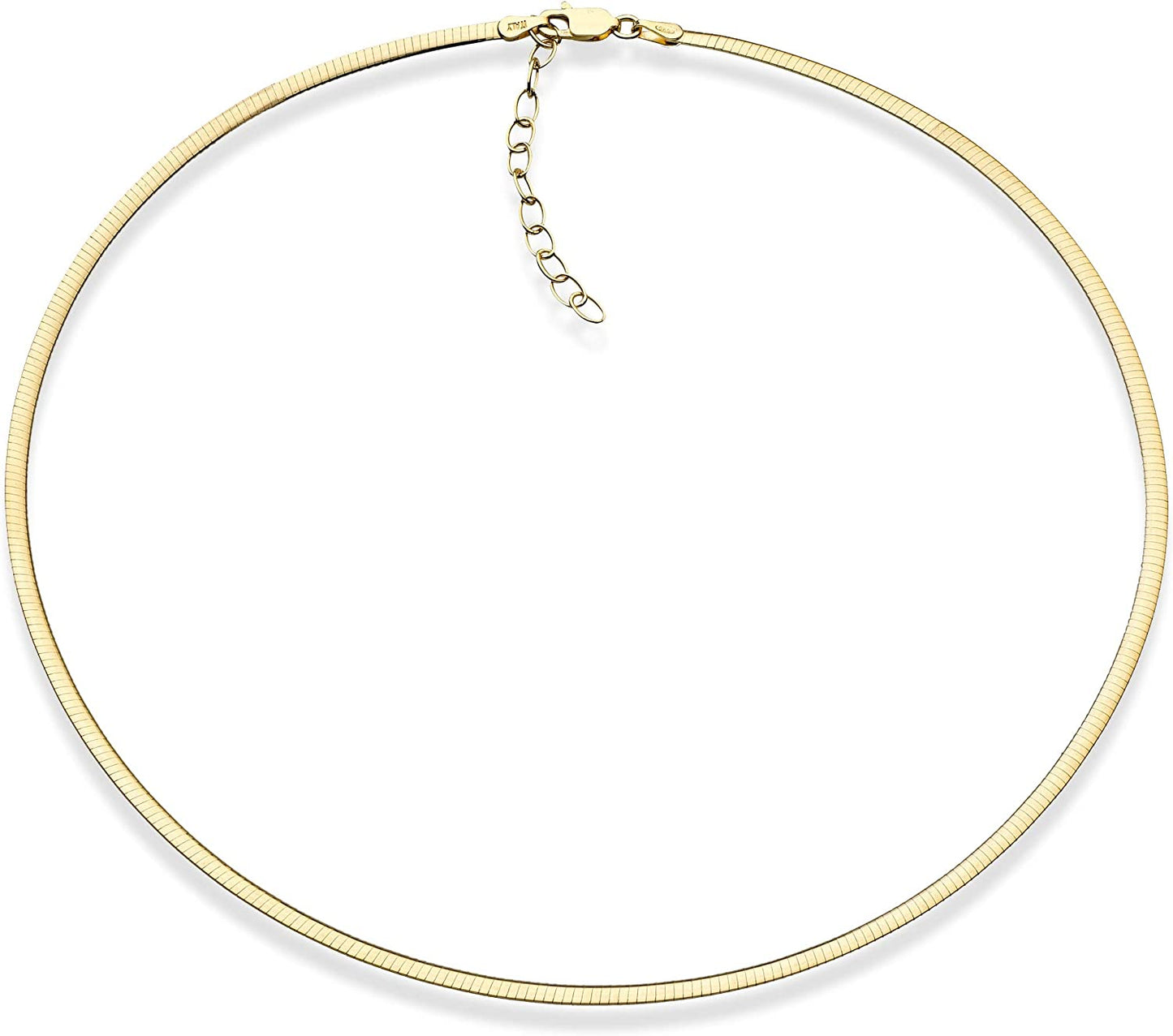 18K gold over sterling silver Omega necklace