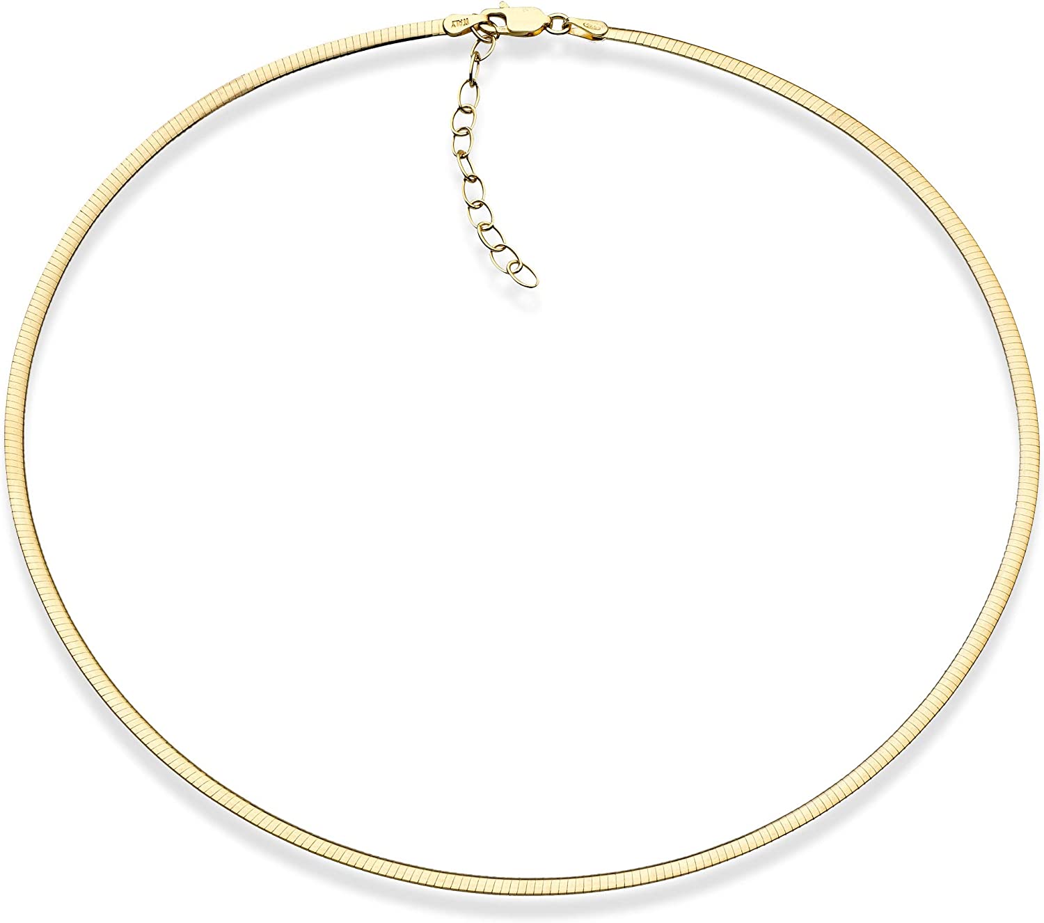 18K gold over sterling silver Omega necklace