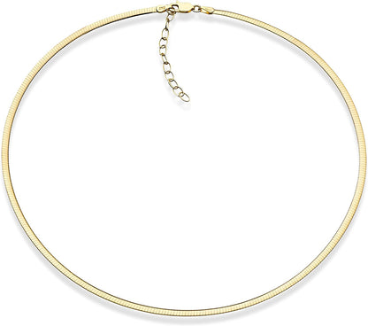 18K gold over sterling silver Omega necklace