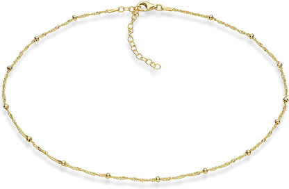 18K Gold Over 925 Sterling Silver Beaded Singapore