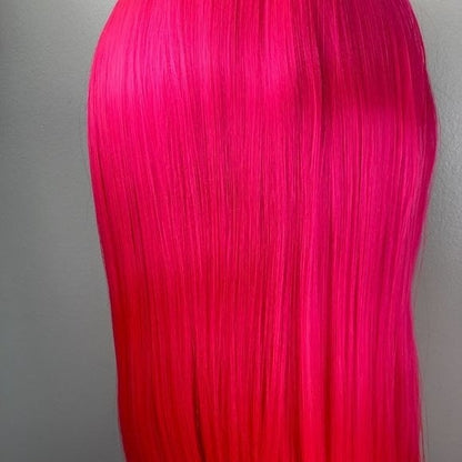Pink Wig,Hot Pink Hair Wigs,Dark Pink Wigs,Lace Front Wigs