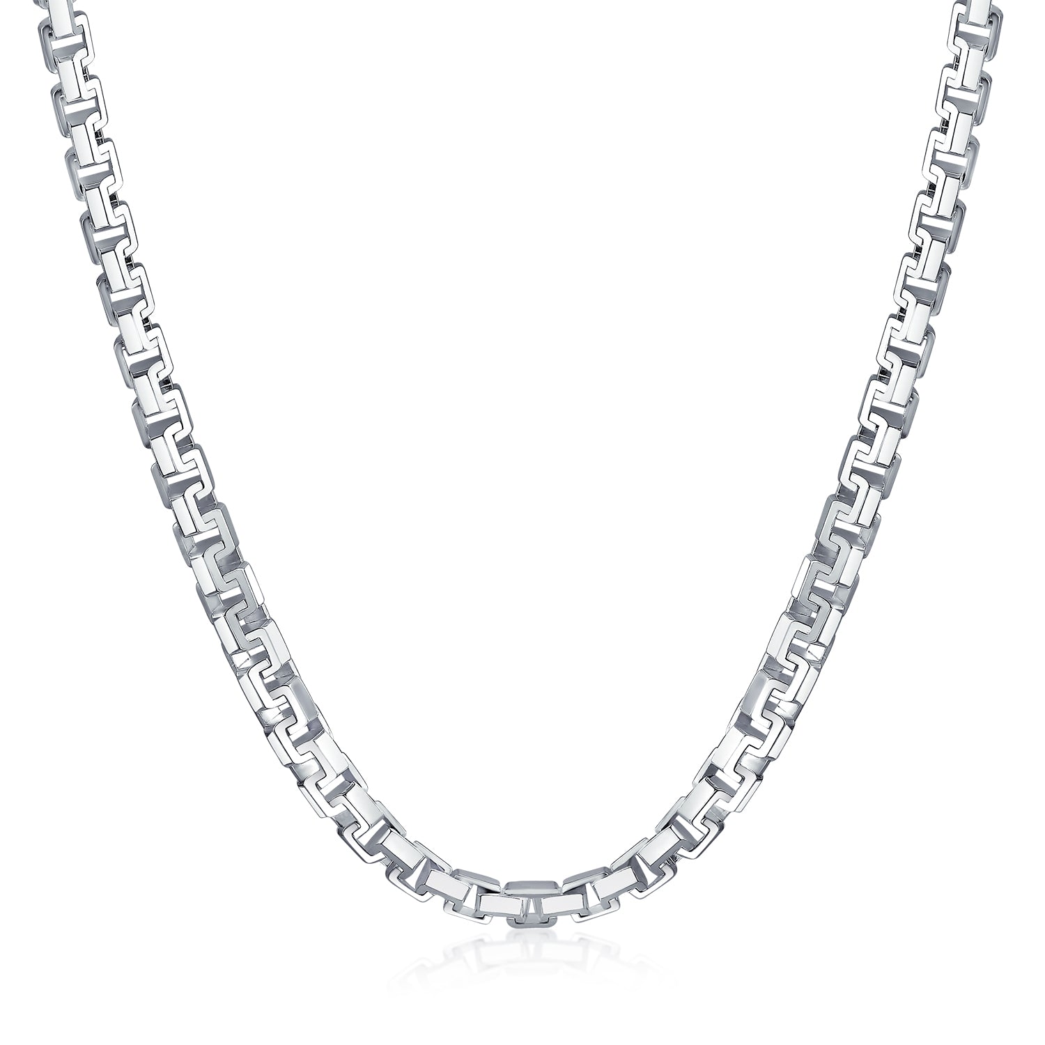 Heavy Solid .925 Sterling Silver Franco Square Link Gauge Necklace For Men 