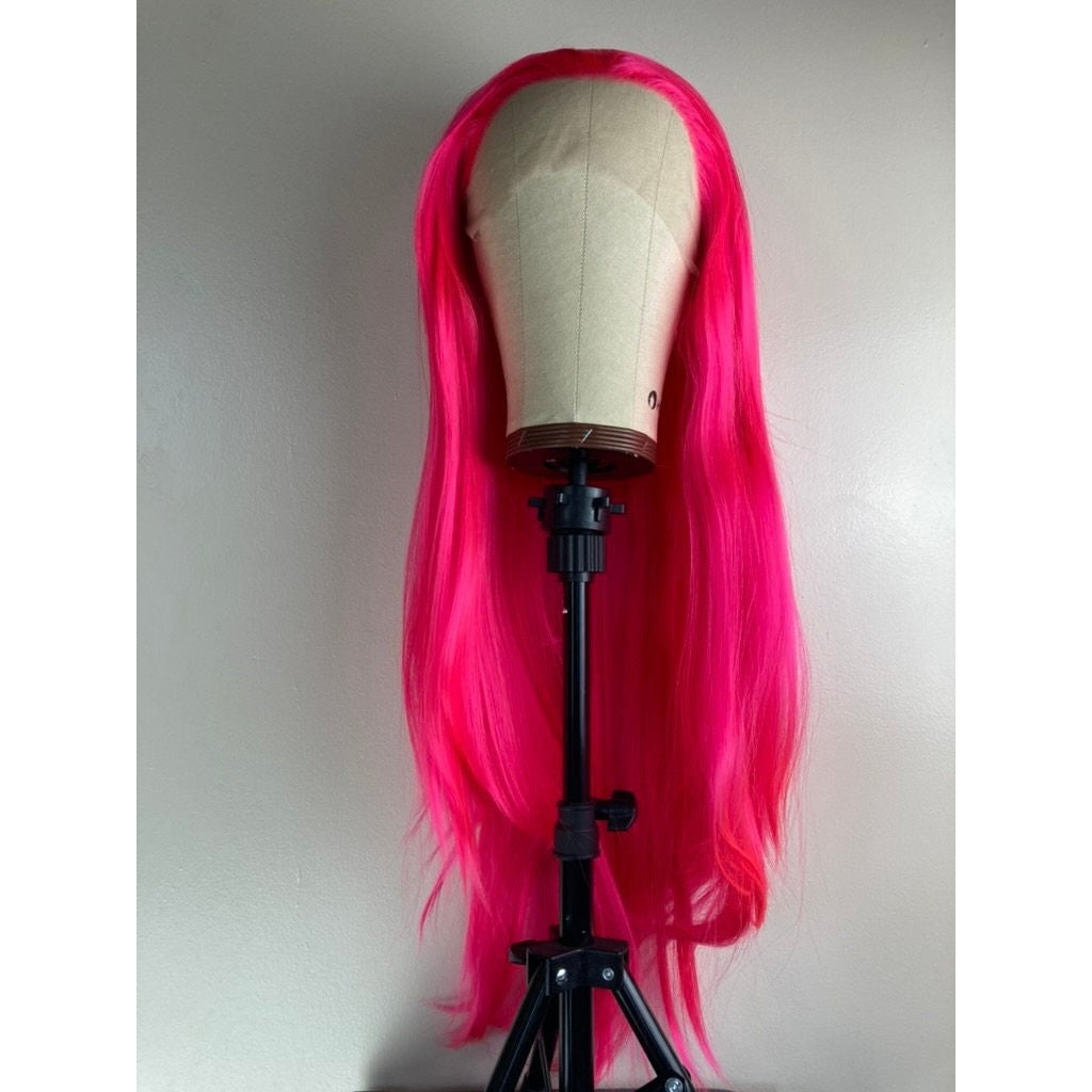 Pink Wig,Hot Pink Hair Wigs,Dark Pink Wigs,Lace Front Wigs