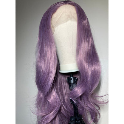 Long Purple Wavy Lace Front Wig