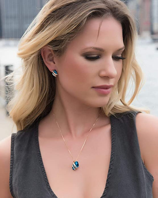18K Rose Gold Stud December Birthstone Earrings