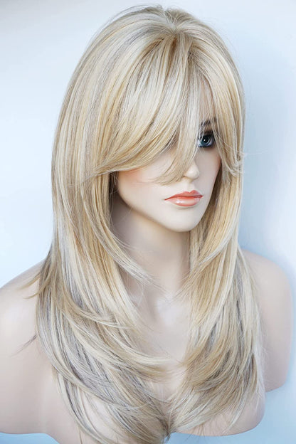 Ash Blonde Highlight With Bangs