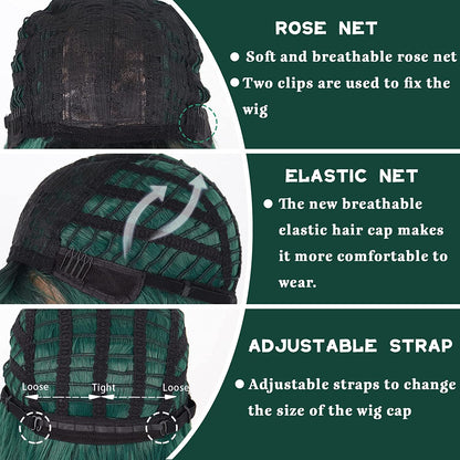 Long Middle Part Wavy Wig with Bangs