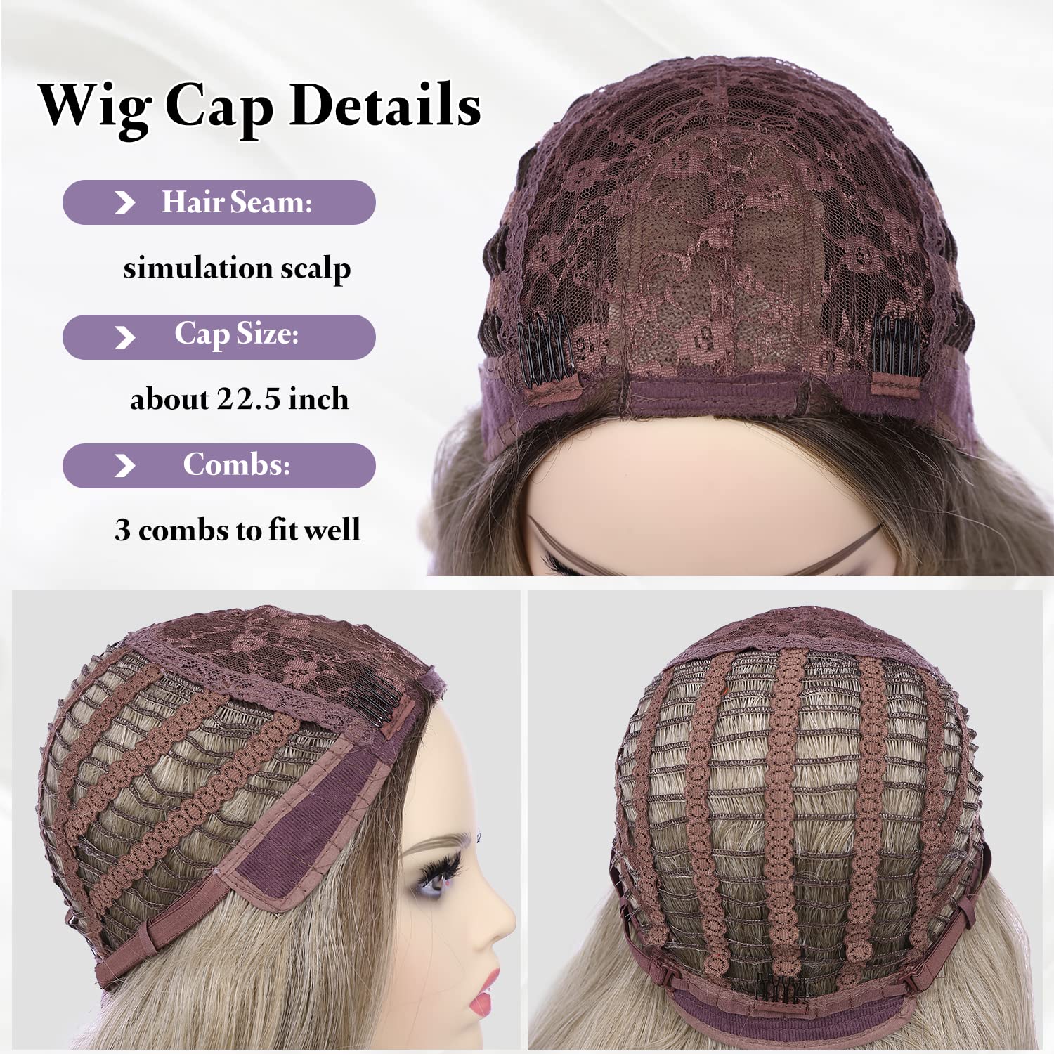 mixed blonde long wavy wig ,Ash blonde hair wigs,BLONDE  BROWN WIGS