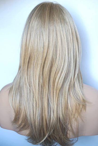 Ash Blonde Highlight With Bangs