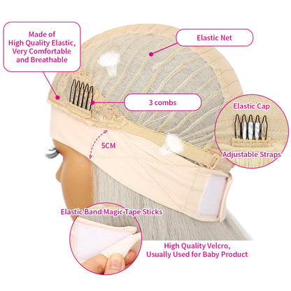 Body Wave Bleach Blonde Headband Wigs for Women