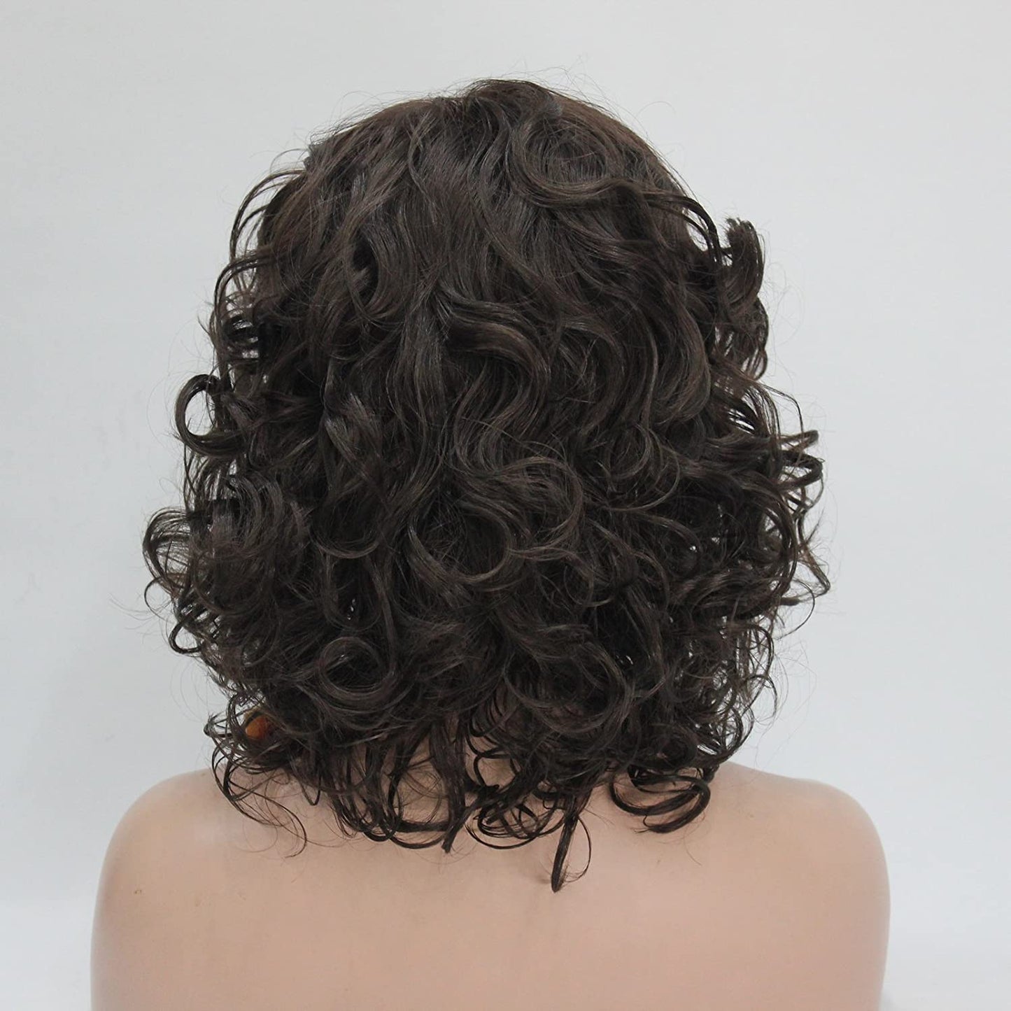 #6 Chestnut Brown Short Bob Curly Hair Wig