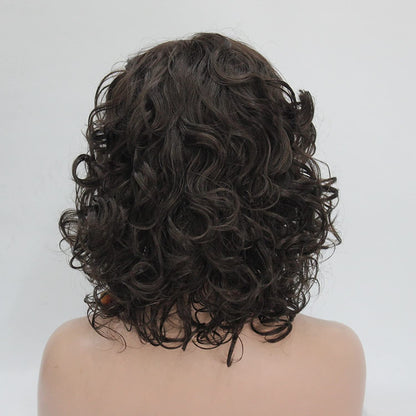 #6 Chestnut Brown Short Bob Curly Hair Wig