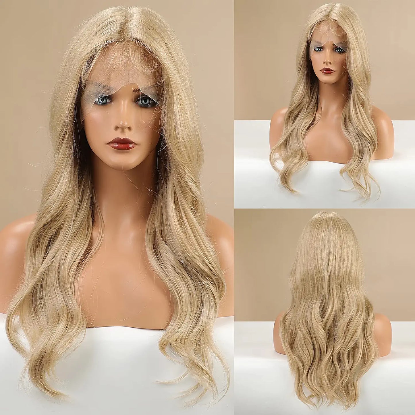 Golden Blonde Middle Part Lace Wig