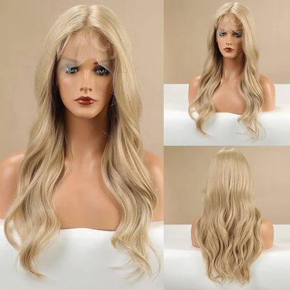 Golden Blonde Middle Part Lace Wig