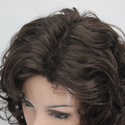 #6 Chestnut Brown Short Bob Curly Hair Wig
