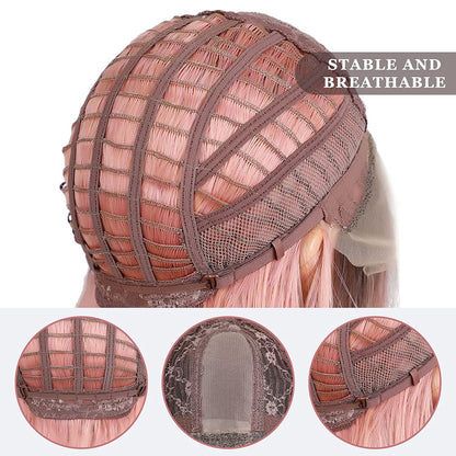 Ombre Pink Middle Part Lace Wig