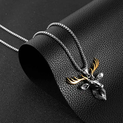 Vintage Reindeer Men's Stainless Steel Necklace