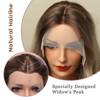 Ombre Ash Blonde Middle Part Lace Wig