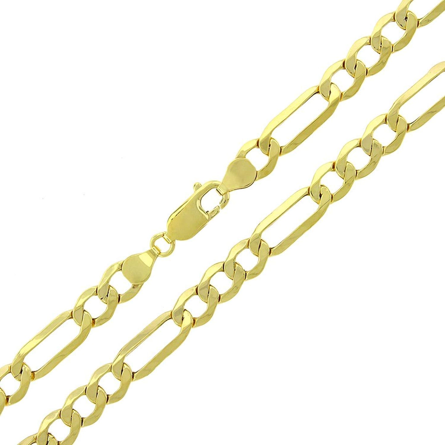6.5MM Gold Hollow Figaro Link Necklace-Men Fine Gold Chain 