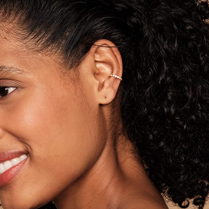 14K Gold Cubic Zirconia Cuff Earring