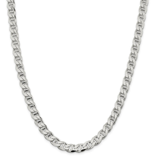 Men's Fine Luxury Solid Real 925 Sterling Silver Chain 8.25mm Flat Anchor Necklace
