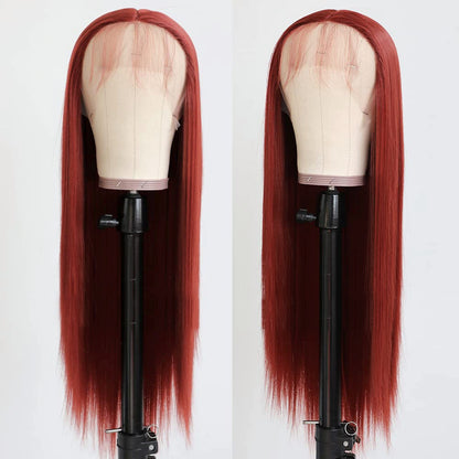 Long Straight Ginger T part Lace Front Wigs