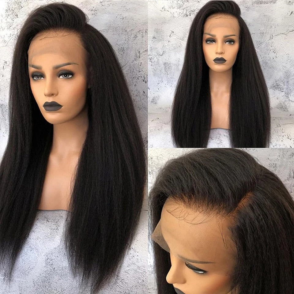 Yaki Kinky Straight Brazilian Human Hair Wigs