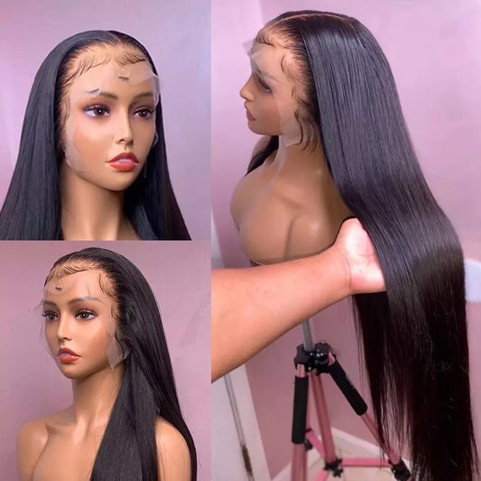 13x6 Bone Straight HD Transparent Lace Front Human Hair Wigs