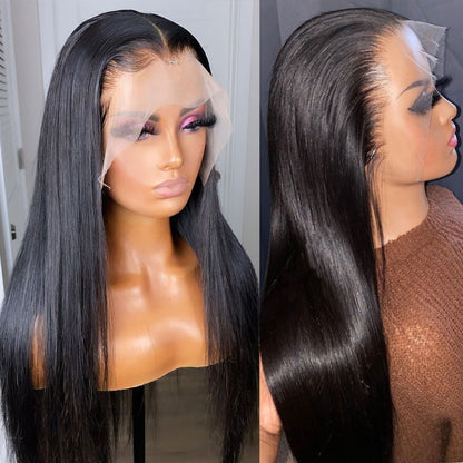 Long Straight 360 Hd Lace Front Human Hair Wigs Pre Plucked With Baby Hair