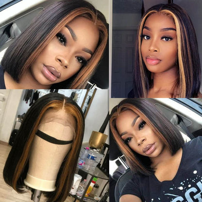 Brazilian Human Hair Straight Bob T Part Lace Wigs|Short Hairstyles Hair Wigs 