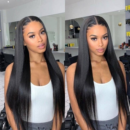 Long Straight 360 Hd Lace Front Human Hair Wigs Pre Plucked With Baby Hair