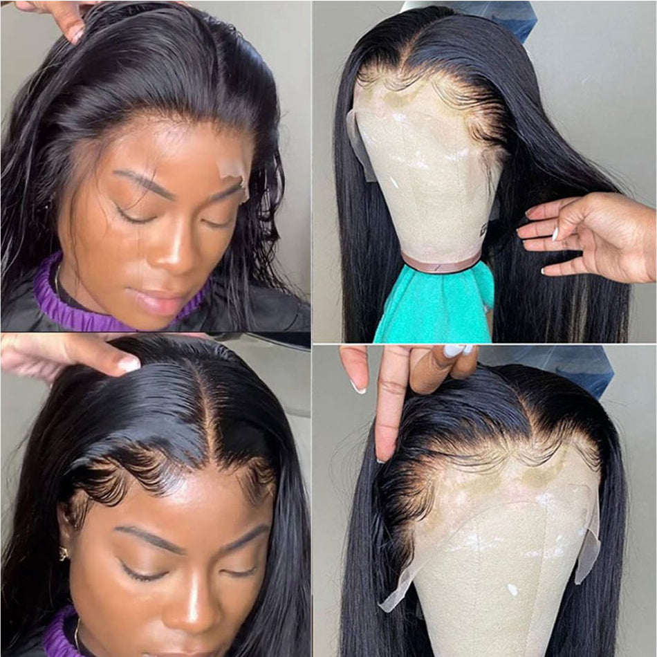 13x6 Bone Straight HD Transparent Lace Front Human Hair Wigs
