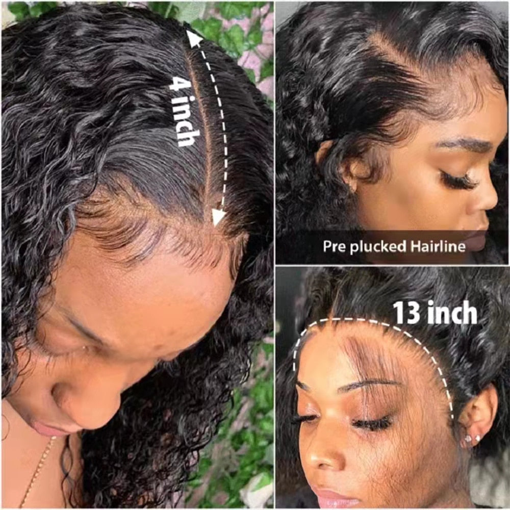 30 34 Inch Loose Deep Wave HD Frontal Wigs for Women