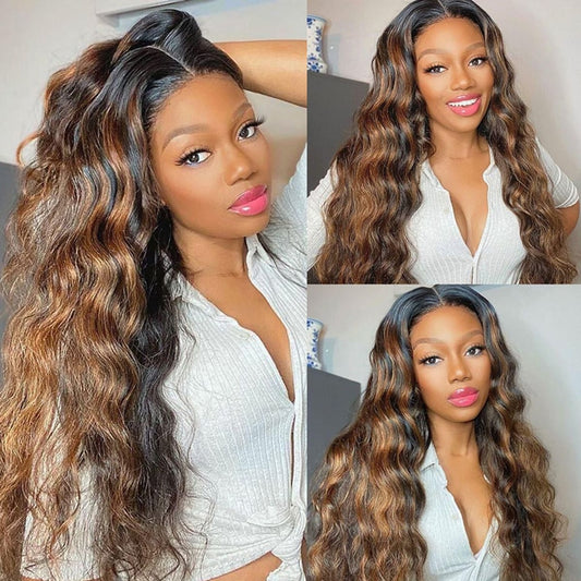 Highlight Body Wave Human Hair Weave Bundles |P4/27 Honey Blonde Hair Color
