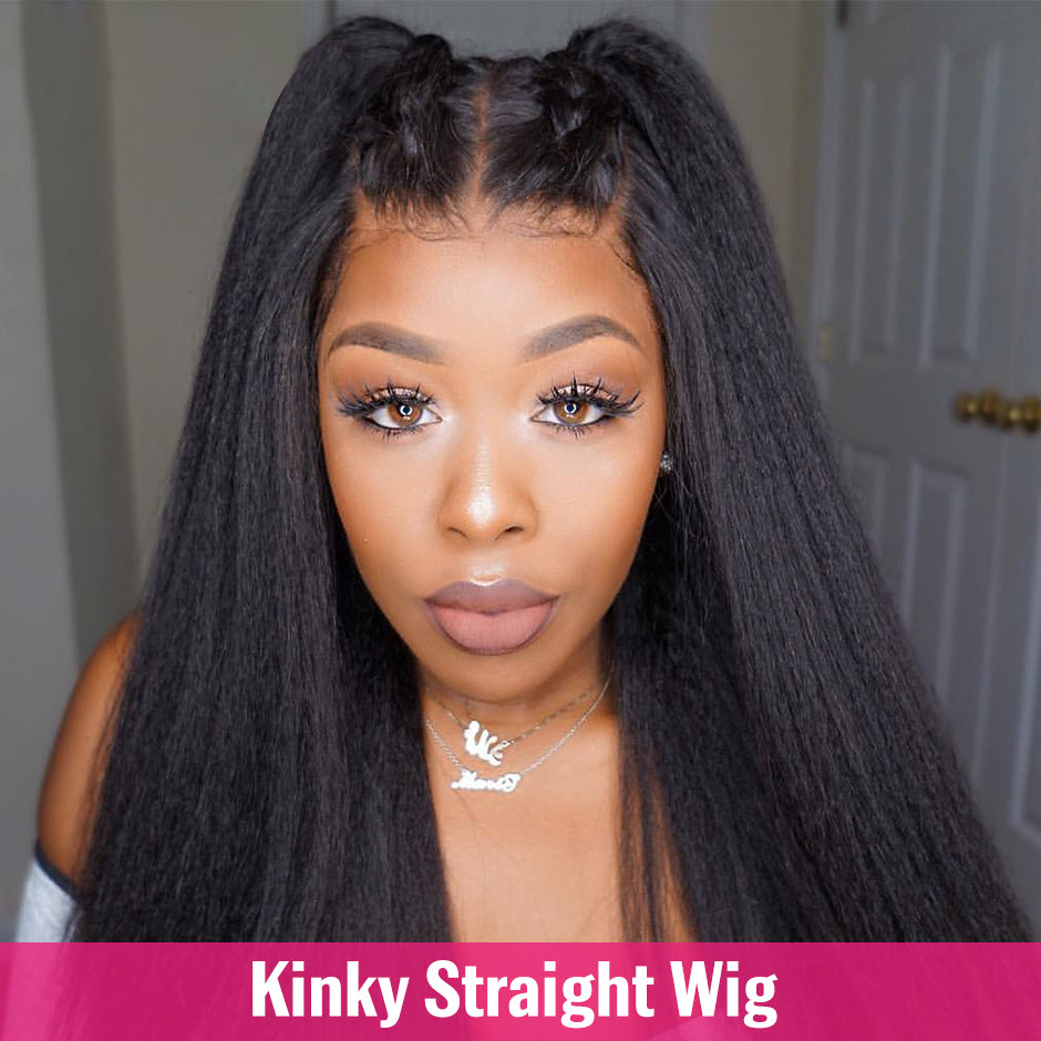 Yaki Kinky Straight Brazilian Human Hair Wigs