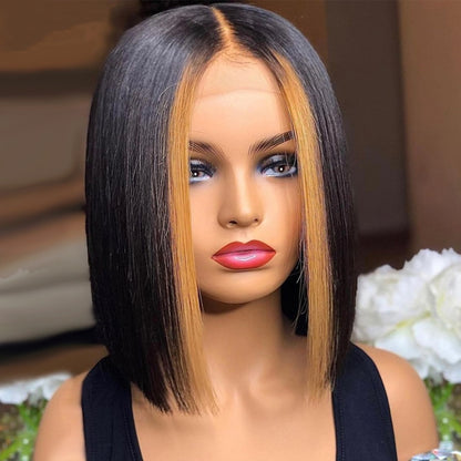 Brazilian Human Hair Straight Bob T Part Lace Wigs|Short Hairstyles Hair Wigs 