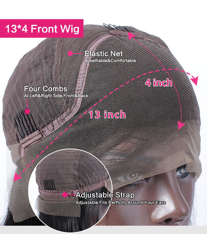 Deep Wave 99J Burgundy 13x4 Lace Front Human Hair Red Wigs