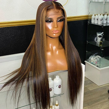 Highlight Straight Brazilian Human Hair Wigs|13x4 Lace Hair Wigs