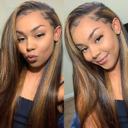 Highlight Straight Brazilian Human Hair Wigs|13x4 Lace Hair Wigs