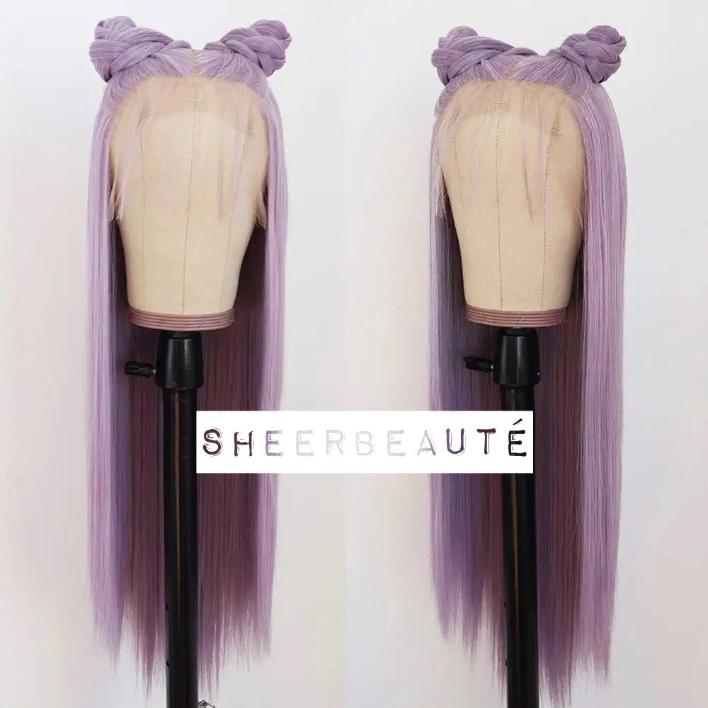 Purple Long Straight Middle Part Wig